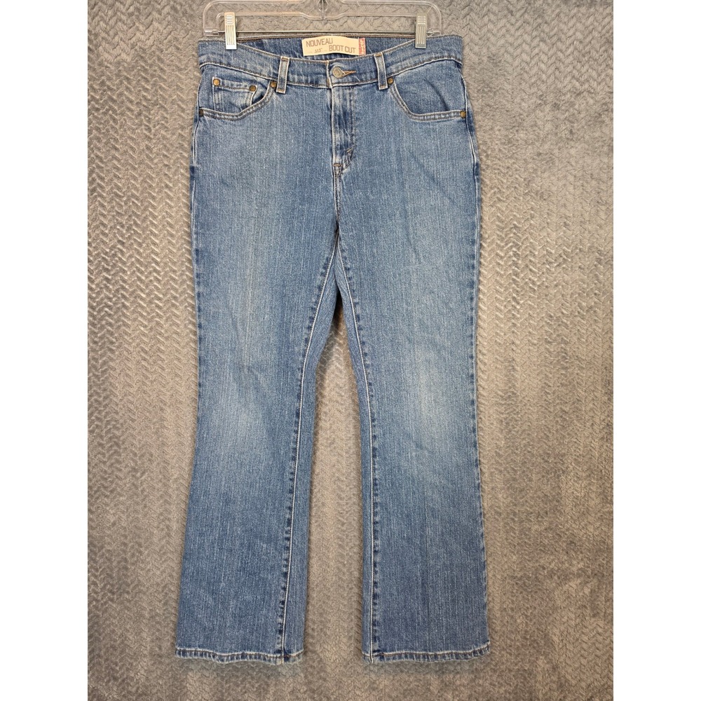 Levis Nouveau 515 Boot Cut Jeans Womens 10M Blue Medium Wash Mid Rise Stretch